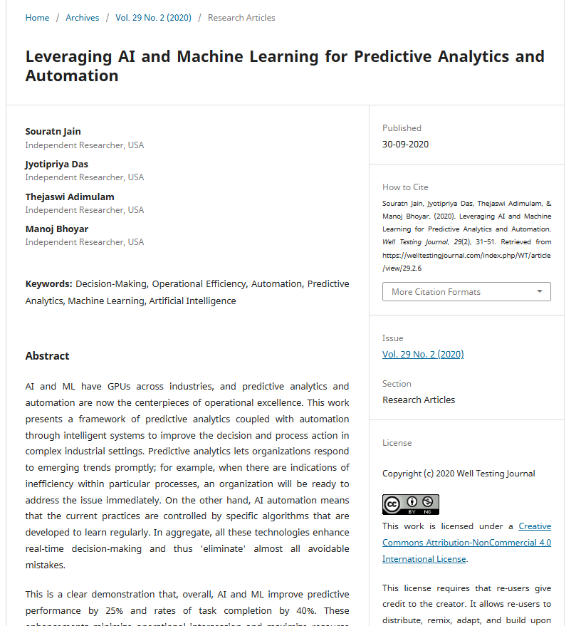 Article: Leveraging AI and Machine Learning for Predictive Analytics and Automation
